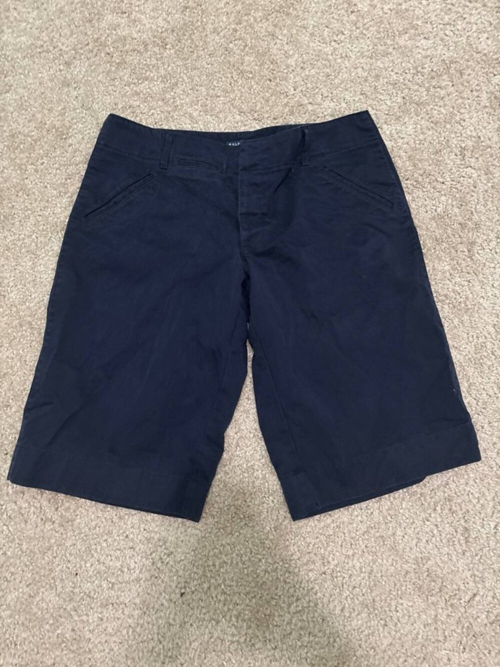 Ralph Lauren Women's 12 Navy Cotton Bermuda Cargo Shorts Used